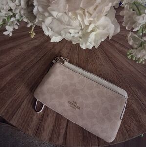 Coach Cream Clutch Wristlet